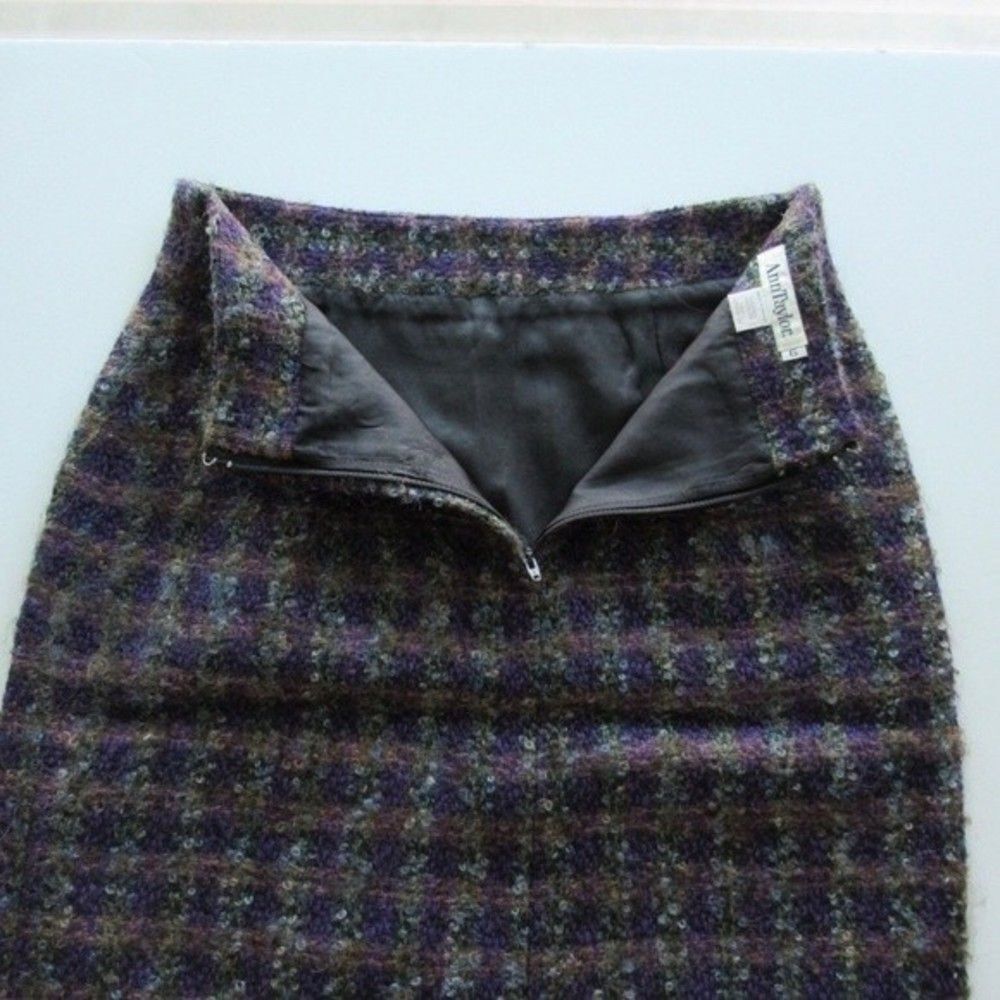 Ann Taylor Vintage Wool Boucle Plaid High Waisted Pencil Skirt - Picture 10 of 10
